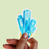 Blue Aquamarine Crystal Premium Vinyl Sticker, Pisces Birthstone, Die-Cut Laptop Decal